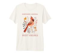 West Virginia Northern Cardinal State Bird Premium T-Shirt