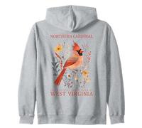 West Virginia Northern Cardinal State Bird Zip Hoodie