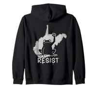 West Virginia Resist Frog Protest No Kings Day Zip Hoodie