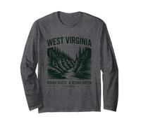 West Virginia Rough Roots Rising Green Long Sleeve T-Shirt