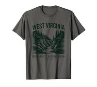 West Virginia Rough Roots Rising Green T-Shirt