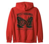 West Virginia Rough Roots Rising Green Zip Hoodie