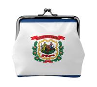 West Virginia state flag coin purse for women,small womens wallet,small makeup bag for purse,ultra-thin retro change wallet, Black, One Size, Art Deco