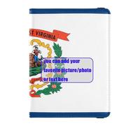 West Virginia State Flag customize Leather Passport Holder Cover Travel Documents Organizer Protector Passport Holder Waterproof, West Virginia State Flag, One Size