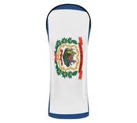West Virginia State Flag Golf Club Head Cover Premium Leather Accessories with Number Tag for Driver Hybrid and Fairway Woods