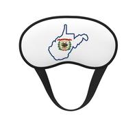 West Virginia State Flag Map Print Black Out Eye Mask for Sleeping Airplane, Sleep Mask Polyester for Home and Travel