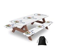 West Virginia State Flag Map Print Camping Essentials Waterproof Camping Table And Bench Cover With Drawstring Bag 183 Cm