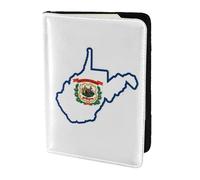 West Virginia state Flag Map print Passport Cover, Passport Holder Cover Wallet Passport Wallet Case for Cards and Documents