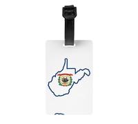 West Virginia State Flag Map Print Premium PVC Luggage Tag Reliable Suitcase ID Holder Hassle-Free Travel Essential Accessory Gift