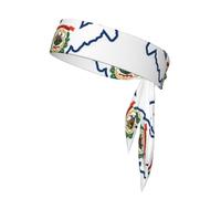 West Virginia State Flag Map Print Sport Head Ties Headbands Bandanas Workout Hair Band Athletic Sweatbands for Running Tennis