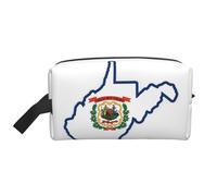 West Virginia State Flag Map Print Toiletry Bag for Men Travel Toiletry Bag, Spacious Capacity Cosmetic Bag for Women