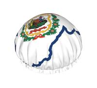 West Virginia state Flag Map Printed Large Shower Cap, Double Layer Hair Protector For Facial Care, Reusable Hair Wrap