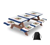 West Virginia State Flag Print Camping Essentials Waterproof Camping Table And Bench Cover With Drawstring Bag 183 Cm