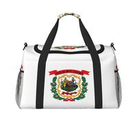 West Virginia state flag print Carry on Luggage for Women Men Shoulder Weekender Crossbody Bag for Yoga Travel Must Haves, Black, One Size