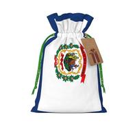West Virginia State Flag Print Christmas Drawstring Gift Bags Holiday Party Xmas Birthday Favors Present Sacks