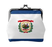 West Virginia state flag print Cute Buckle Coin Purses Vintage Pouch Kiss lock Change Purse Wallets for Women Fashion, Black, One Size, Vintage