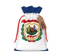West Virginia state flag print Drawstring Gift Bag for Wedding Party Birthday Unique Present Bag Reusable Canvas Bag,1 Piece S