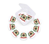 West Virginia state flag print Guitar Picks 12 Pack, Mixed (0.46-0.96mm) with Storage Case for Guitar,ukulele