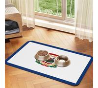 West Virginia State Flag Print Pet Food Mat Absorbent Non Slip PU Leather Feeding Mat for Dogs Cats Rubber Bottom