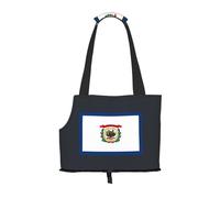 West Virginia State Flag Print Pet Tote Bag, Foldable Portable Single Shoulder Pet Carrier For Small Dogs Cats