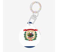 West Virginia State Flag Print Round Acrylic Pet Tag, Dog Neck Pendant Tags for Pets Circular Dog Cat Collar Name Tags