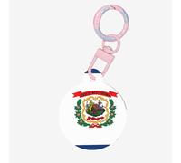 West Virginia State Flag Print Round Acrylic Pet Tag, Dog Neck Pendant Tags for Pets Circular Dog Cat Collar Name Tags