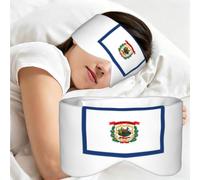 West Virginia State Flag Print Sleep Mask,Coverage Eye Mask,Soft Breathable Blindfold for Travel Nap Work
