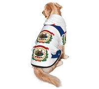 West Virginia State Flag Print Soft Dog Hoodie For Medium To Large Dogs, Warm And Breathable Winter Pet Sweatshirt, Easy To Wear Jumper For Cold Weather