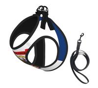 West Virginia State Flag Print Step in Dog Harness and Leash Set,Adjustable Reflective Harness for Small Dogs Cats