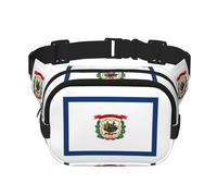 West Virginia State Flag Print Waist Pack Square Waist Bag Workout Hiking Running Travel Gym Pretty Zipper Fashion
