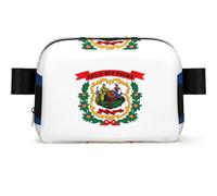 West Virginia State Flag Print Waterproof Sling Bag with Large Opening Side Bag Durable Waist Pack for Running Cycling Travel