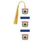 West Virginia State Flag Print Wooden Bookmarks Tassel Bookmark Book Marks Reading Accessories,for Book Lovers Teachers