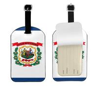 West Virginia State Flag Printed Leather Luggage Tag, Durable Baggage Identifier, Soft PU ID Label, for Business Travel