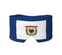 West Virginia State Flag Printed Sleeping Blindfold, Padded Ear Warmer Mask, Adjustable Head Wrap, for Deep Relaxation