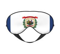 West Virginia State Flag Printing Soft Eye Mask,Double-Sided Soft Eye Cover for Sleep,Travel,Yoga, Adjustable Strap, Blocks Light