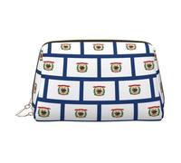 West Virginia State Flag Toiletry Cosmetics Bag, Portable Travel Cosmetic Makeup Bag,PVC Leather,with Compartments