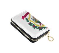 West Virginia State Flag Wallet for Women Zip Around Credit Card Wallets RFID Blocking Compact Zipper Coin Purse with Key Ring