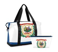 West Virginia State Flag Wv Carry on Weekender Overnight Bag with Wet Pocket Adjustable Strap Gym Sports Carry for Sports Waterproof for men women