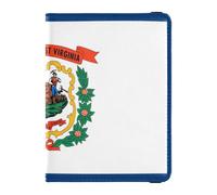 West Virginia State Flag Wv Leather waterproof passport holder for travel Vaccine Case Protector Cover Passport Case Travel Documents Wallet for men Lightweight
