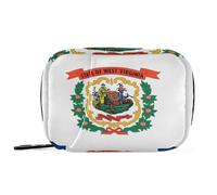 West Virginia State Flag Wv Vitamins Bags with Detachable Compartments Convenient Organizer Zipper case