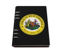 West Virginia State Logo 6 Ring Refillable Notebook PU Leather A5 Binder Planner Book Loose-Leaf Notebooks with 90 Sheets Paper