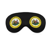 West Virginia State Logo Fashion Eye Mask Printed Sleep Masks Soft Unisex Blackout Covering with Adjustable Strap