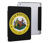 West Virginia State Logo Stylish Tablet Case with Pen Holder Triple-fold Leather Protective Cover Compatible with IPad/IPAD 2020 （10.2in）