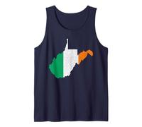 West Virginia State Map Irish Flag St Patrick's Day Tank Top
