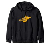 West Virginia State Map Retro Typography 304 WV Pride Zip Hoodie