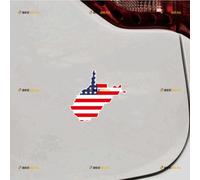 West Virginia State Map USA Flag Sticker Decal Vinyl - 2 Pack Reflective 10.2cm - for Car Boat Laptop Cup