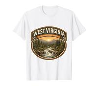 West Virginia The Mountain State Souvenir Trip Memorabilia Value Graphic T-Shirt, Men, White, S