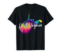 West Virginia Tie Dye State Map Pride Hippie Vintage Value Graphic T-Shirt, Men, Black, S