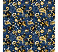 West Virginia University Mountaineers Fabric - Officially Licensed WVU Cotton Quilting Fabric by Sykel Enterprises, Precut Yardage for Sewing & Crafts Paisley