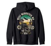 West Wendover Nevada USA Hotrod Retro Desert Sunset Design Zip Hoodie